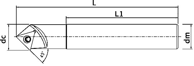 SSP-45 ° أداة الشطب من كربيد Boring Bar لمعالجة الأجزاء الفولاذية وأجزاء السبائك